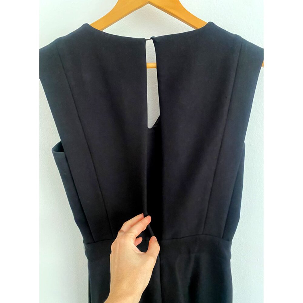 Maje Black V-Neck Structured Jumpsuit, Size 4 - image 8